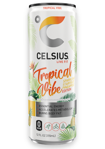 Celsius Sparkling Tropical Vibe Starfruit Pineapple Energy Drink