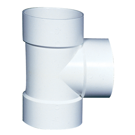 Ipex PVC-BDS Straight Tee Hub