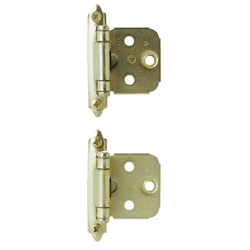 Amerock Polished Brass Self-Closing Face Mount Overlay Hinge (2-Pack)