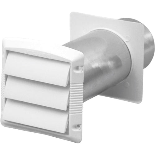 Dundas Jafine 4 In. White Plastic 3-Louver Dryer Vent Hood