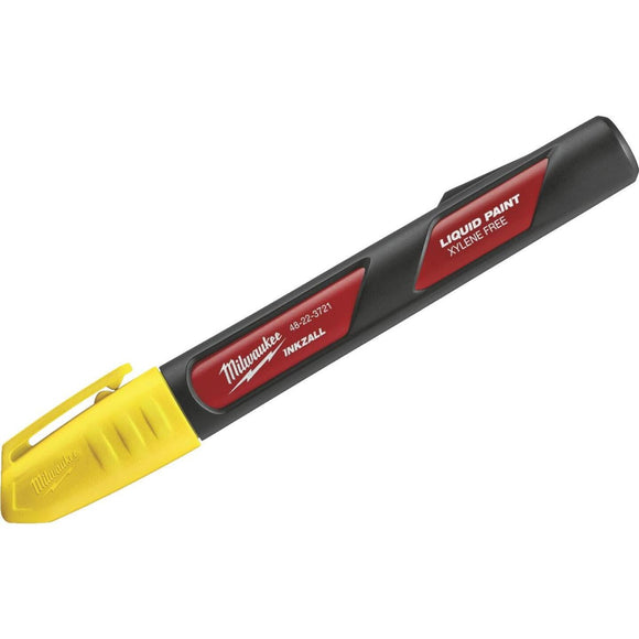 Milwaukee INKZALL Nib Point Yellow Liquid Paint Job Site Marker