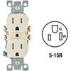 Leviton 15A Light Almond Tamper Resistant 5-15R Duplex Outlet