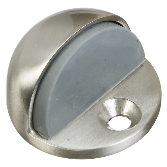 National Hardware Floor Door Stop Satin Nickel